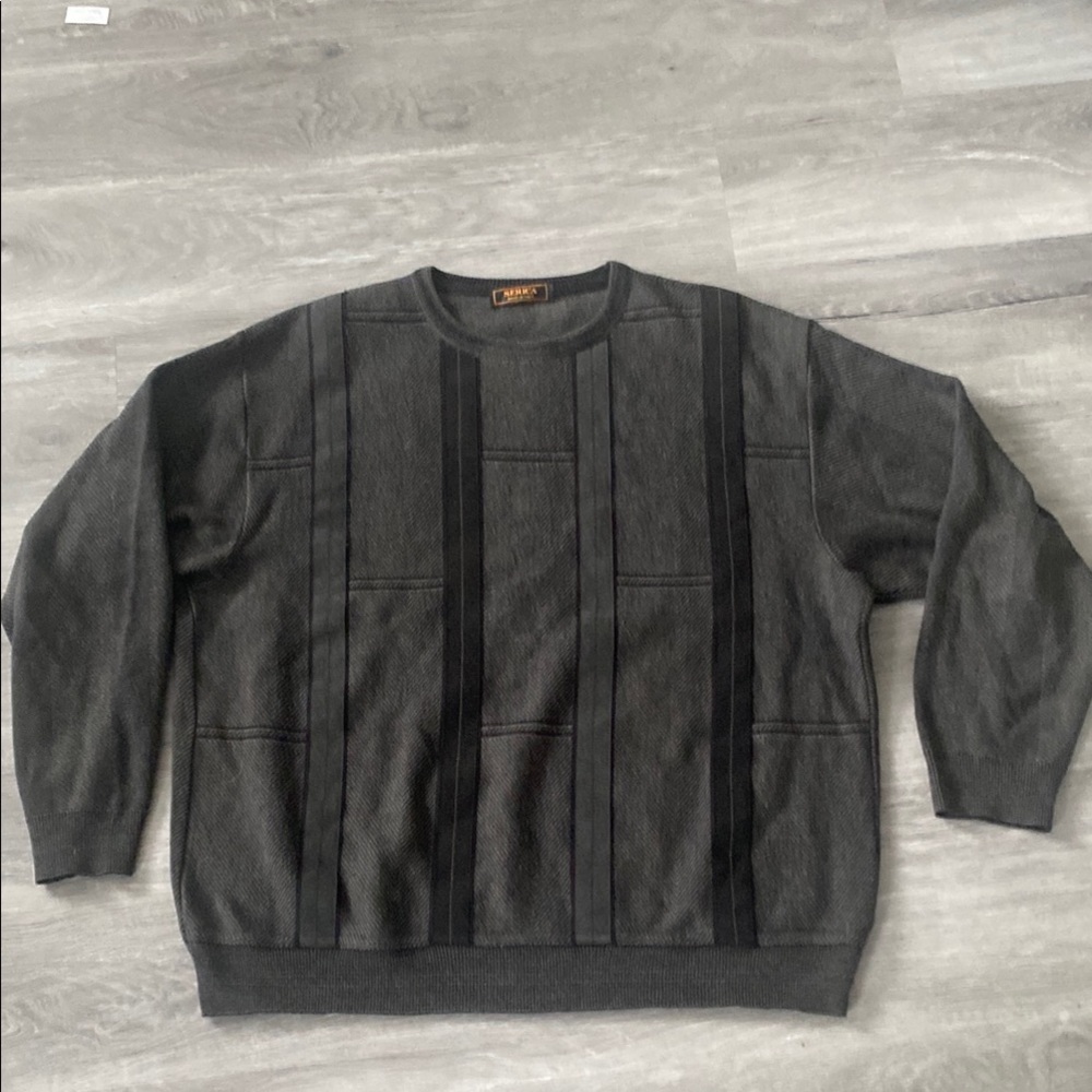 Charcoal Gray Crewneck Sweater with Relaxed Fit